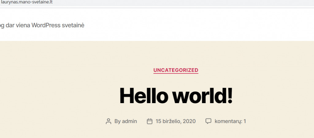Wordpress hello world