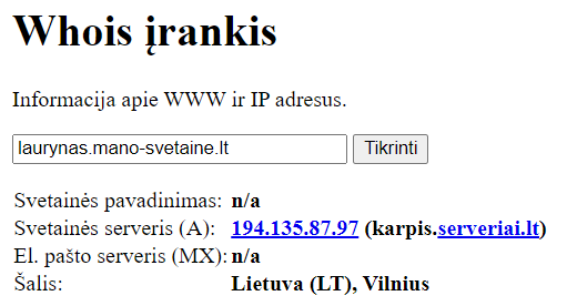 Whois įrankis