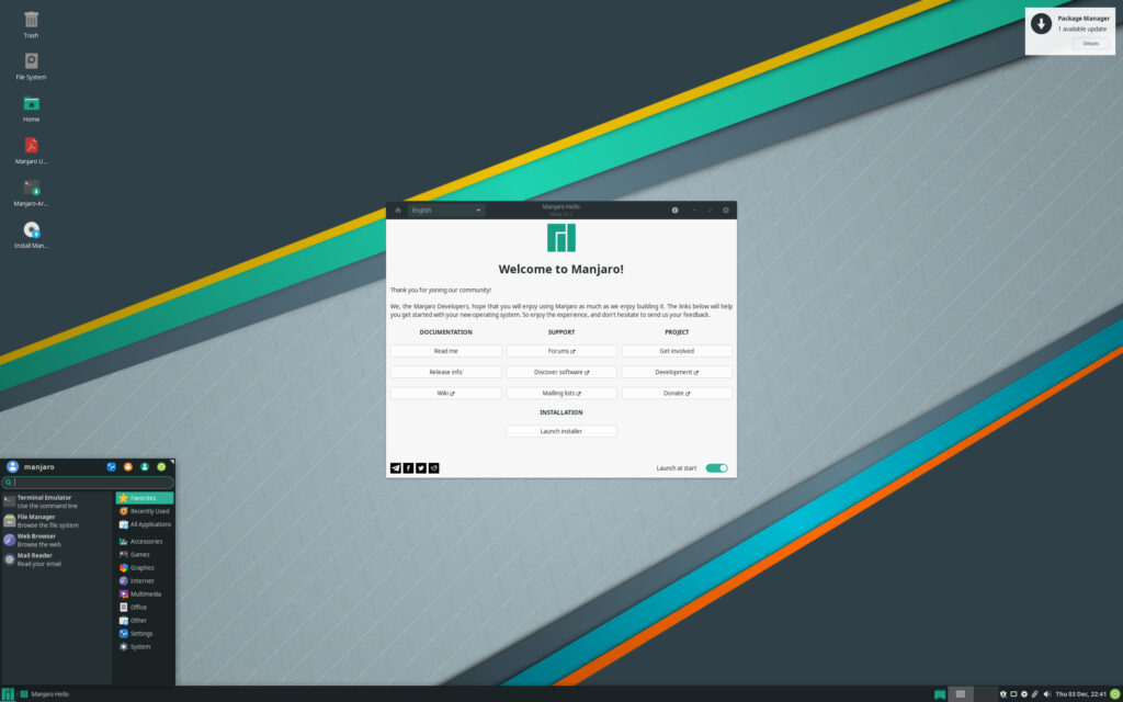 manjaro desktop